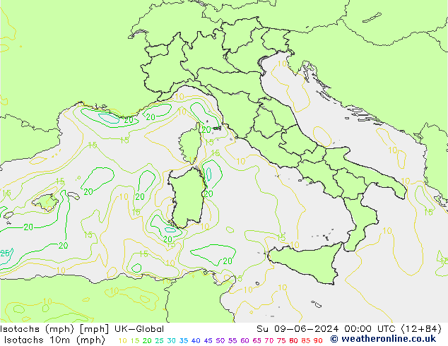 Isotachs (mph) UK-Global Вс 09.06.2024 00 UTC