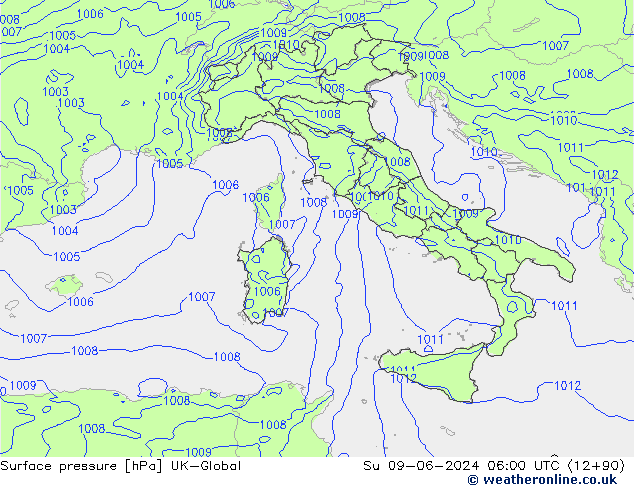 pressão do solo UK-Global Dom 09.06.2024 06 UTC