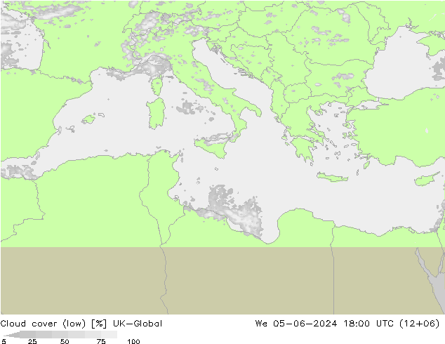 Bewolking (Laag) UK-Global wo 05.06.2024 18 UTC