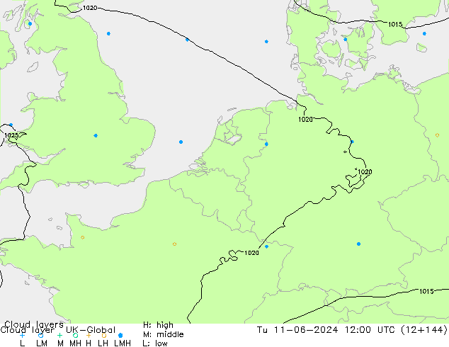 Cloud layer UK-Global Tu 11.06.2024 12 UTC