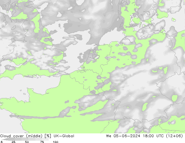 Bewolking (Middelb.) UK-Global wo 05.06.2024 18 UTC