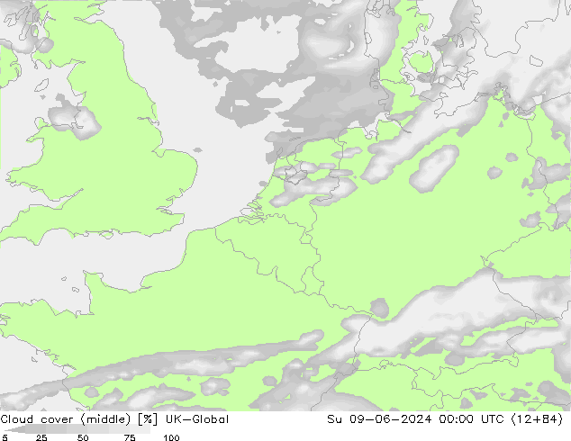 Cloud cover (middle) UK-Global Su 09.06.2024 00 UTC