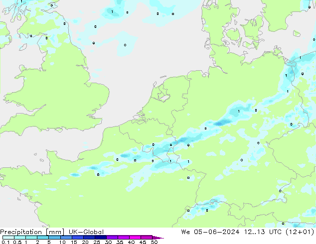 precipitação UK-Global Qua 05.06.2024 13 UTC