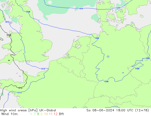 High wind areas UK-Global sáb 08.06.2024 18 UTC