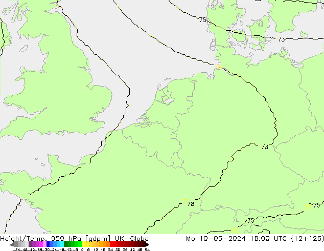 Height/Temp. 950 hPa UK-Global Seg 10.06.2024 18 UTC