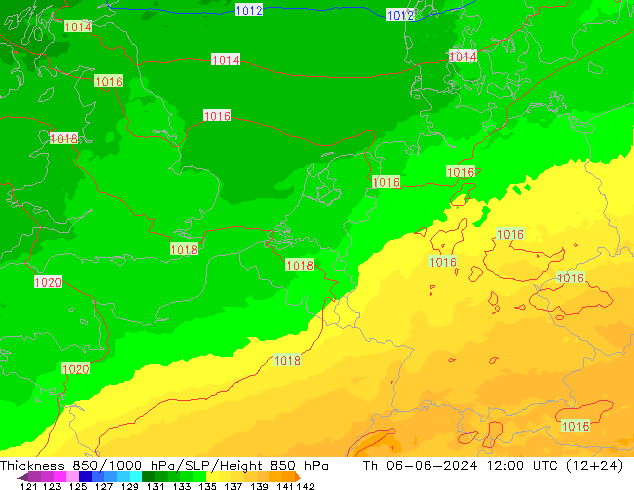 Thck 850-1000 hPa UK-Global Qui 06.06.2024 12 UTC