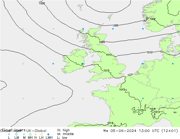 Cloud layer UK-Global We 05.06.2024 13 UTC