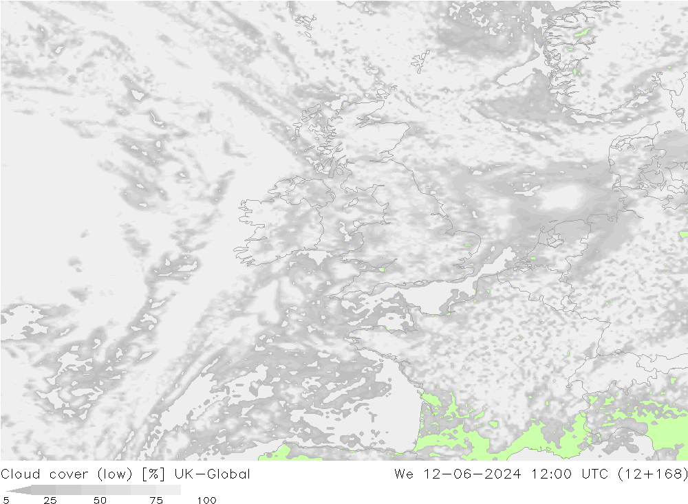 zachmurzenie (niskie) UK-Global śro. 12.06.2024 12 UTC