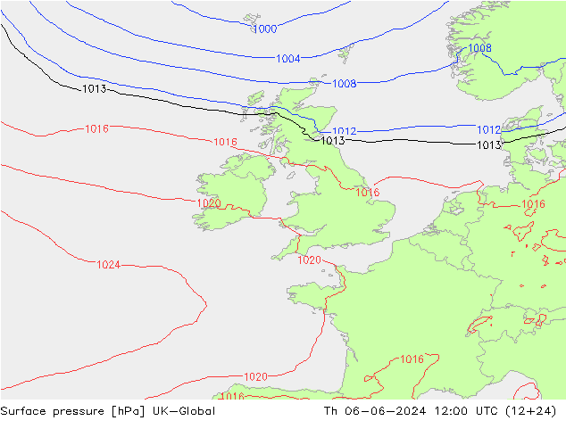 Luchtdruk (Grond) UK-Global do 06.06.2024 12 UTC