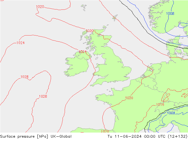 приземное давление UK-Global вт 11.06.2024 00 UTC