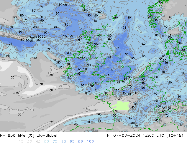 RH 850 hPa UK-Global Pá 07.06.2024 12 UTC