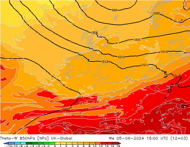 Theta-W 850hPa UK-Global Qua 05.06.2024 15 UTC