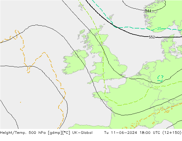 Hoogte/Temp. 500 hPa UK-Global di 11.06.2024 18 UTC