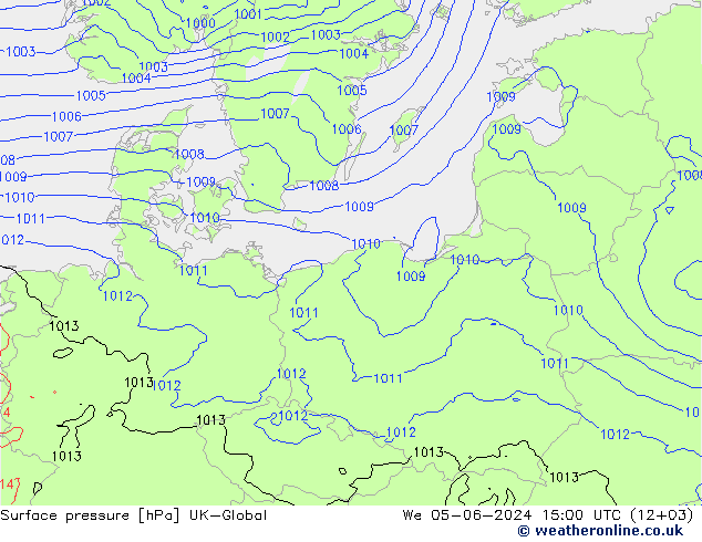 Surface pressure UK-Global We 05.06.2024 15 UTC