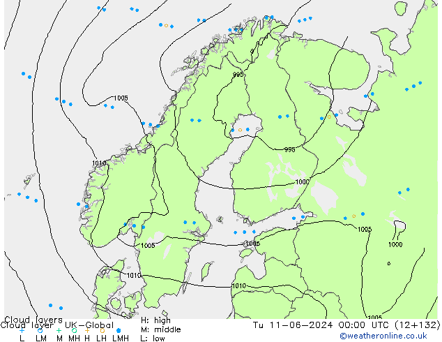 Wolkenlagen UK-Global di 11.06.2024 00 UTC