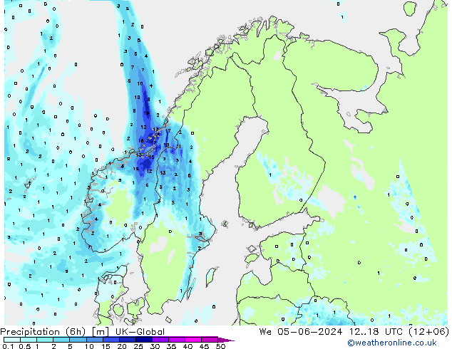 осадки (6h) UK-Global ср 05.06.2024 18 UTC