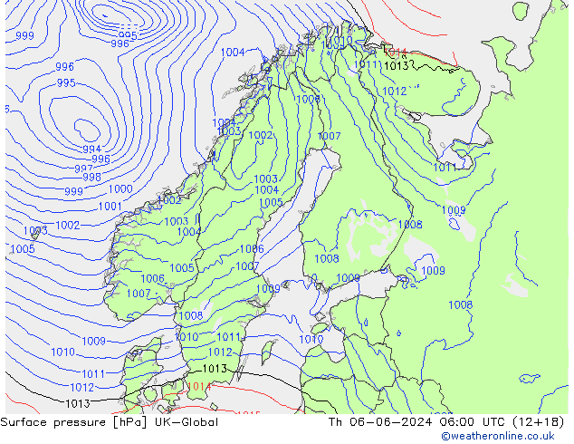 pression de l'air UK-Global jeu 06.06.2024 06 UTC