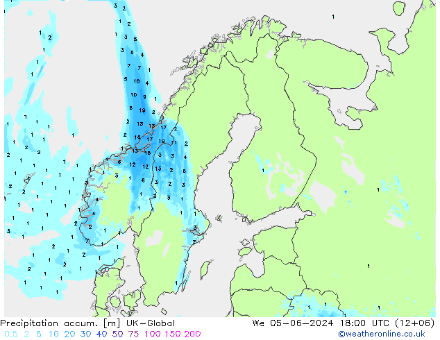 Precipitation accum. UK-Global Qua 05.06.2024 18 UTC