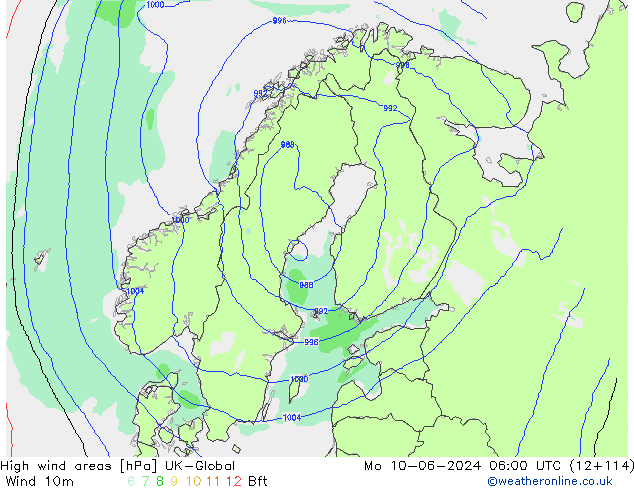 High wind areas UK-Global  10.06.2024 06 UTC