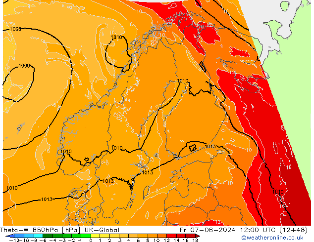 Theta-W 850hPa UK-Global Sex 07.06.2024 12 UTC