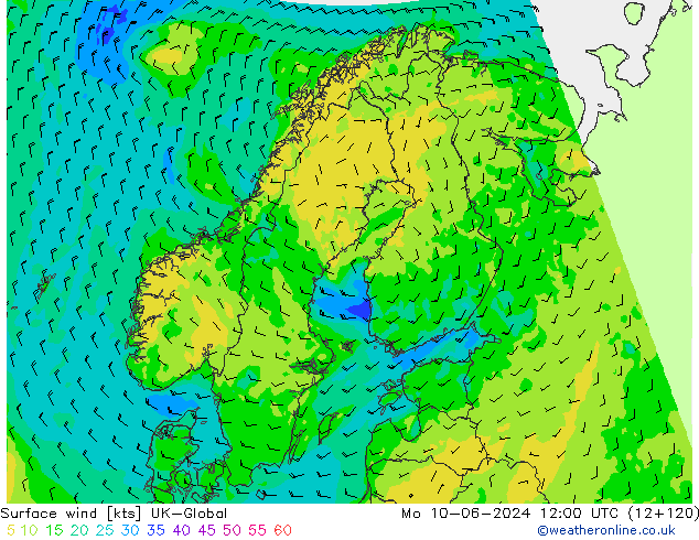 Rüzgar 10 m UK-Global Pzt 10.06.2024 12 UTC