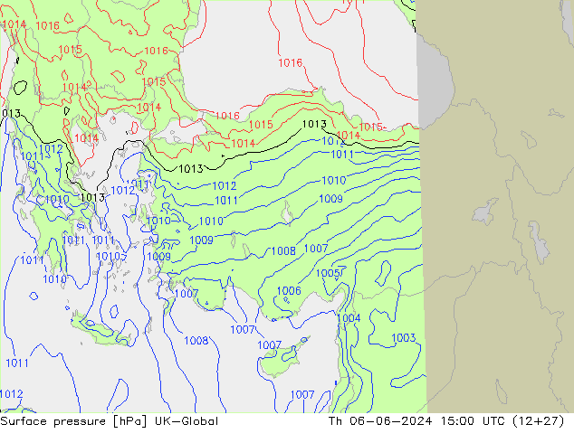 приземное давление UK-Global чт 06.06.2024 15 UTC