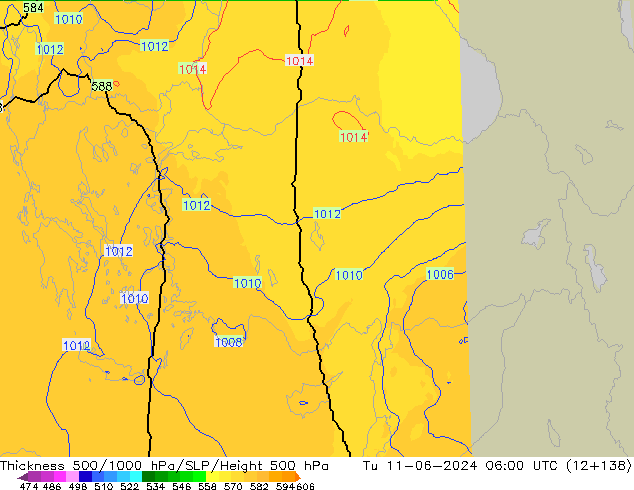 Thck 500-1000hPa UK-Global  11.06.2024 06 UTC