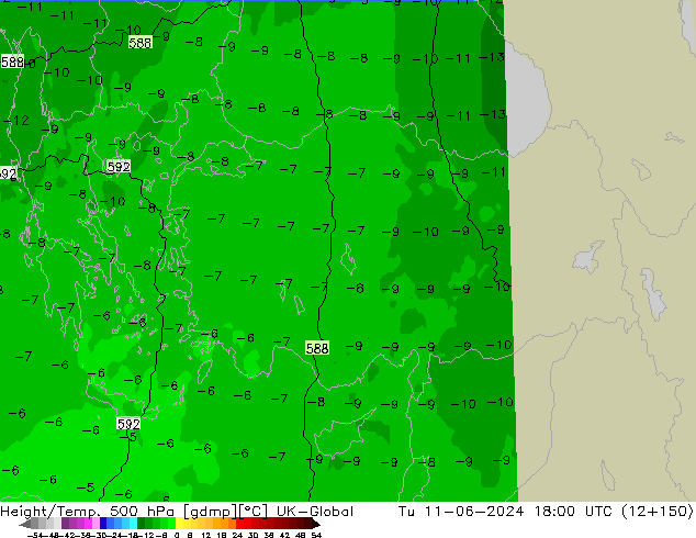 Hoogte/Temp. 500 hPa UK-Global di 11.06.2024 18 UTC