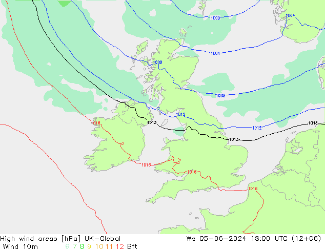 Izotacha UK-Global śro. 05.06.2024 18 UTC