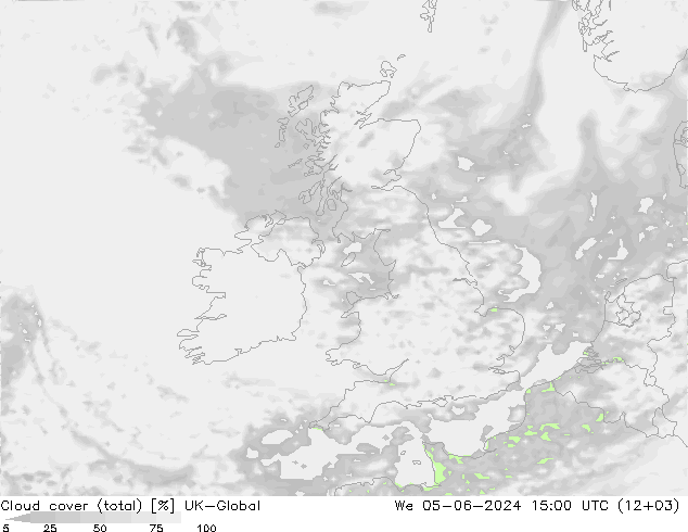 Cloud cover (total) UK-Global St 05.06.2024 15 UTC