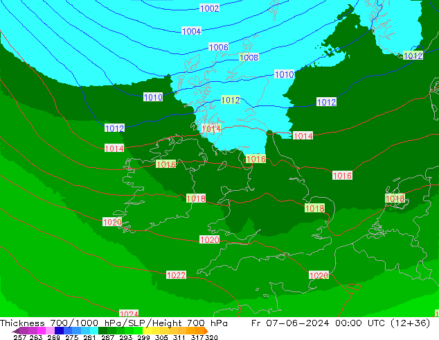 Thck 700-1000 hPa UK-Global pt. 07.06.2024 00 UTC