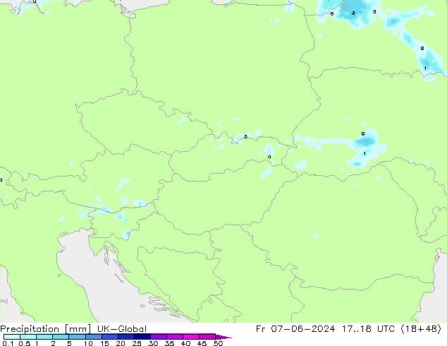 Niederschlag UK-Global Fr 07.06.2024 18 UTC