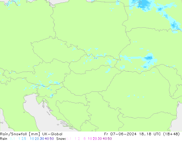 Regen/Schneefall UK-Global Fr 07.06.2024 18 UTC