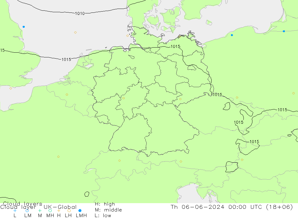 Cloud layer UK-Global Per 06.06.2024 00 UTC