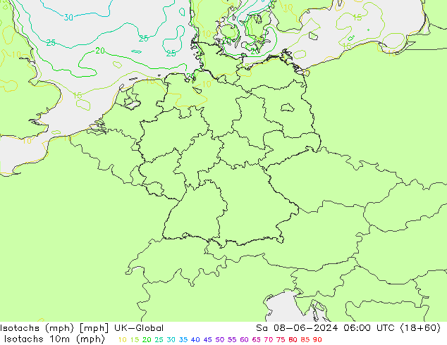 Isotachs (mph) UK-Global сб 08.06.2024 06 UTC