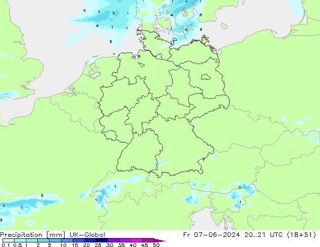 Yağış UK-Global Cu 07.06.2024 21 UTC