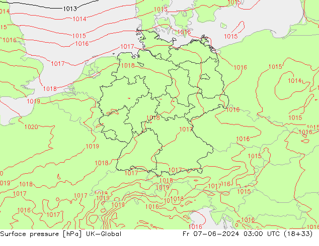 Surface pressure UK-Global Fr 07.06.2024 03 UTC