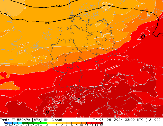 Theta-W 850hPa UK-Global Do 06.06.2024 03 UTC