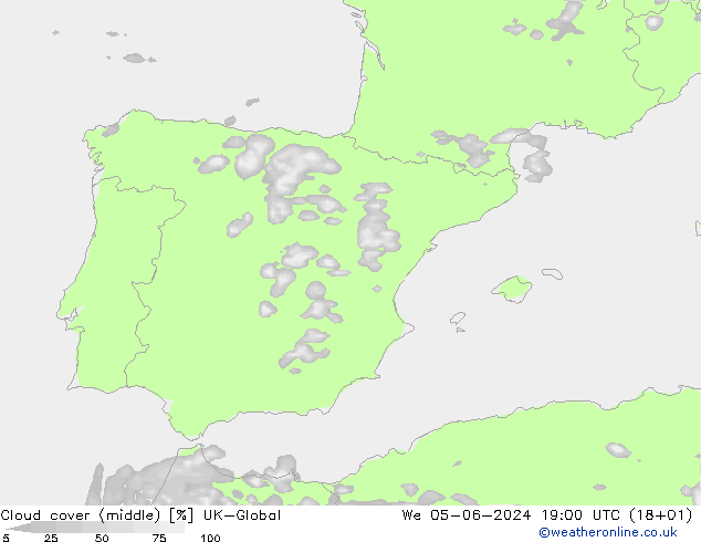 Cloud cover (middle) UK-Global We 05.06.2024 19 UTC