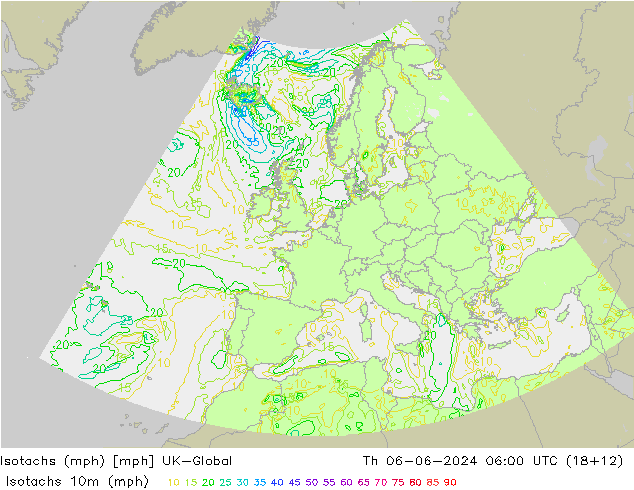 Isotachs (mph) UK-Global Th 06.06.2024 06 UTC