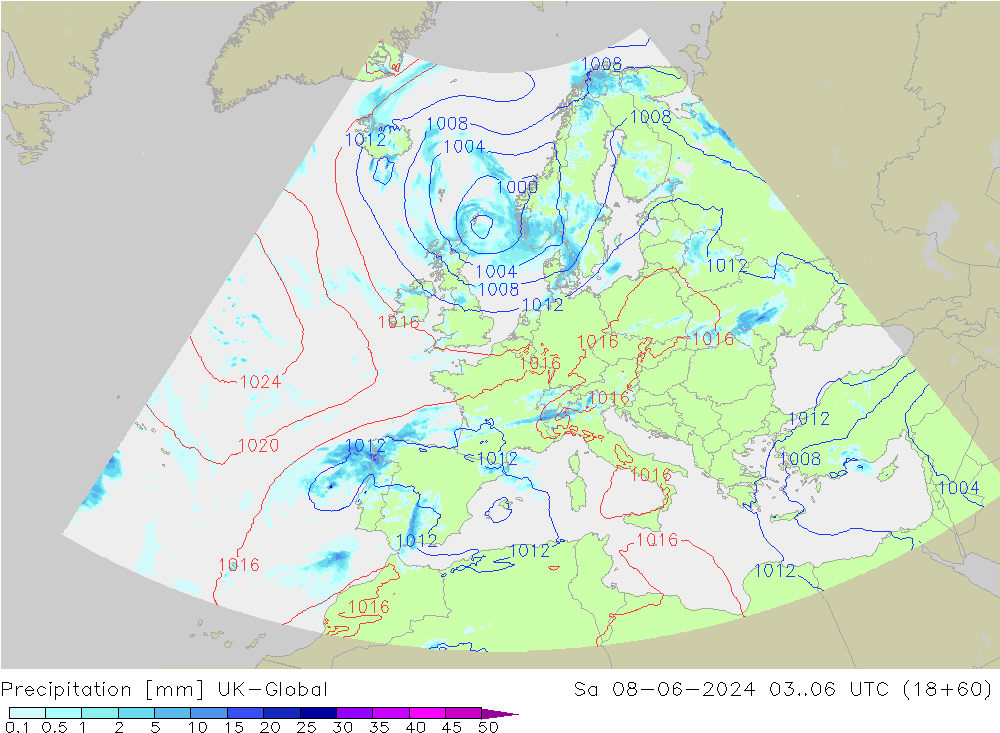 осадки UK-Global сб 08.06.2024 06 UTC