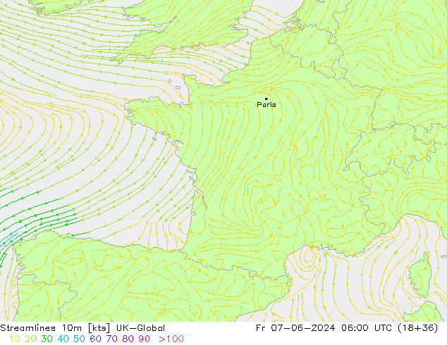 Streamlines 10m UK-Global Fr 07.06.2024 06 UTC