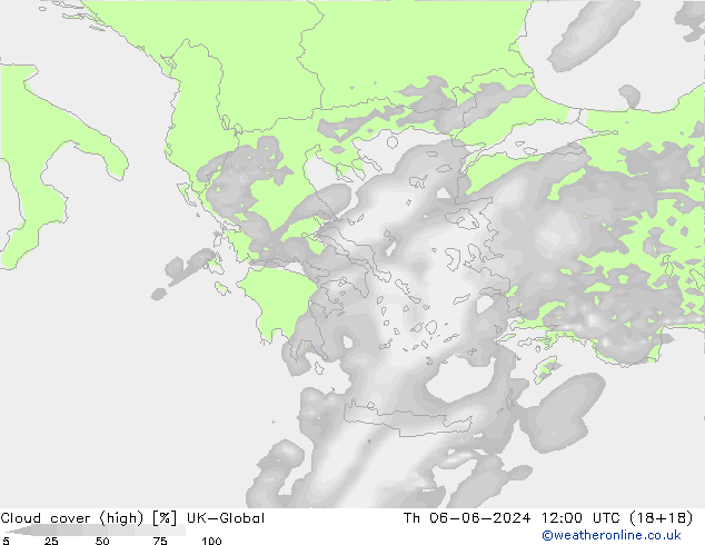 Nubes altas UK-Global jue 06.06.2024 12 UTC