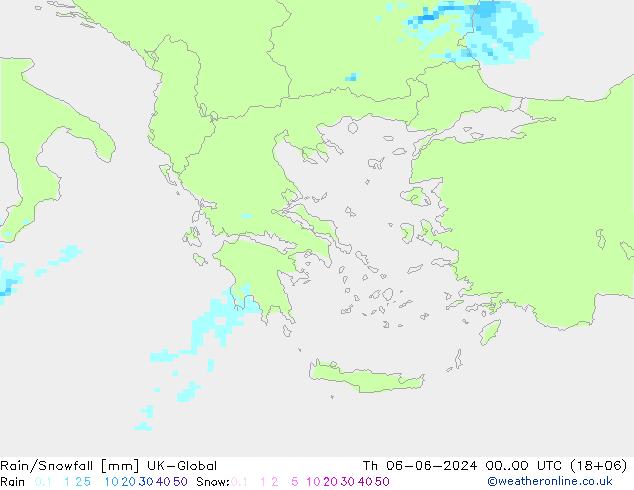 Rain/Snowfall UK-Global Th 06.06.2024 00 UTC