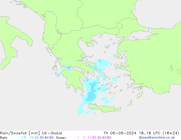 Rain/Snowfall UK-Global Qui 06.06.2024 18 UTC