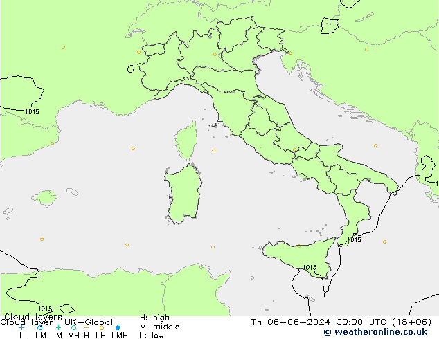 Cloud layer UK-Global Qui 06.06.2024 00 UTC