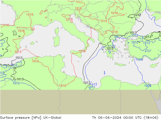 pression de l'air UK-Global jeu 06.06.2024 00 UTC