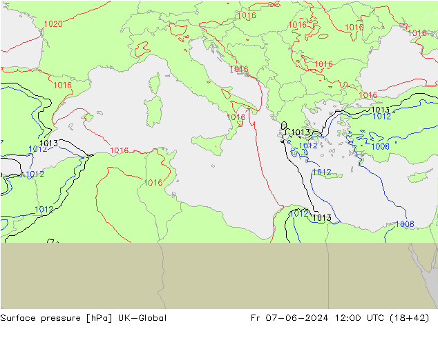 Surface pressure UK-Global Fr 07.06.2024 12 UTC