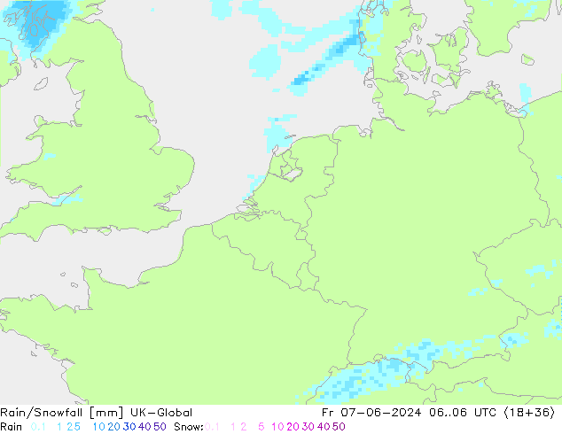 Rain/Snowfall UK-Global Cu 07.06.2024 06 UTC