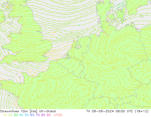 Stromlinien 10m UK-Global Do 06.06.2024 06 UTC